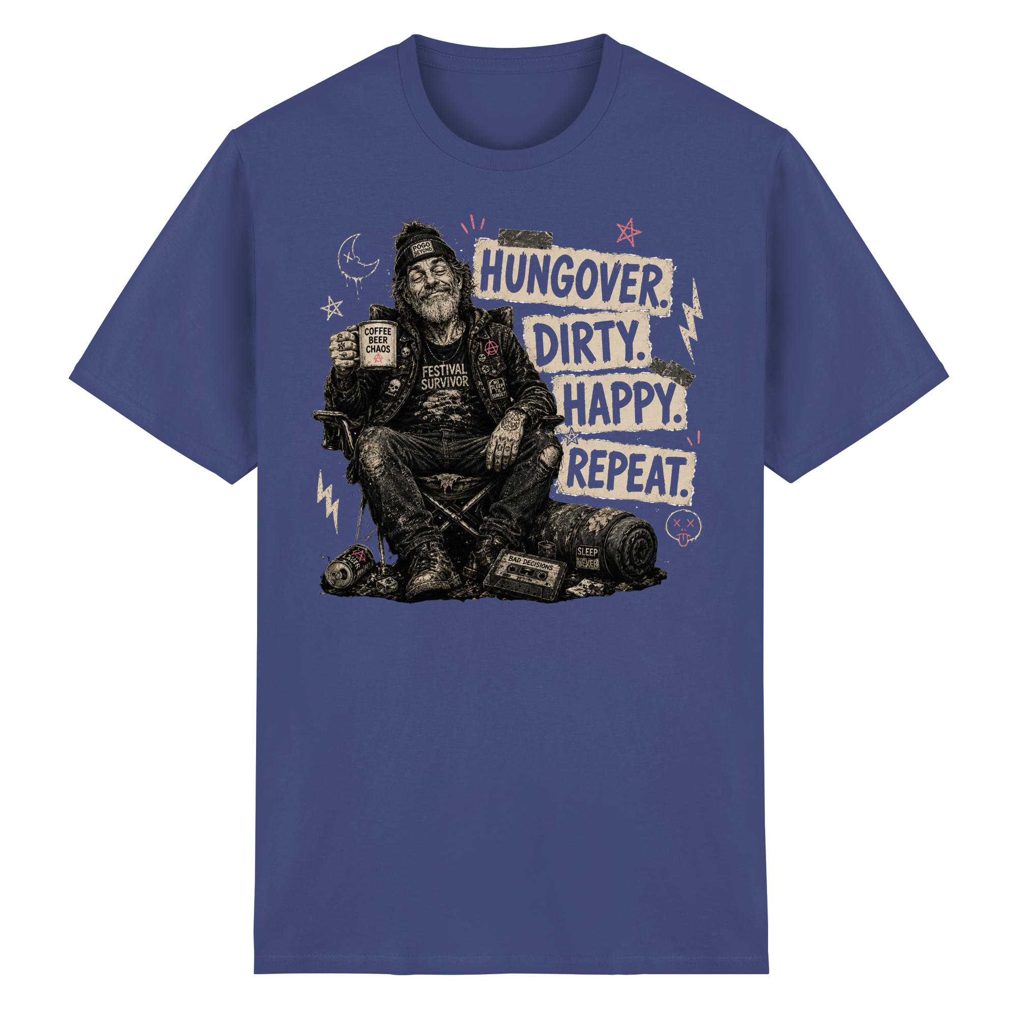 HUNGOVER. DIRTY. HAPPY. REPEAT. - Heavy Cotton T-Shirt