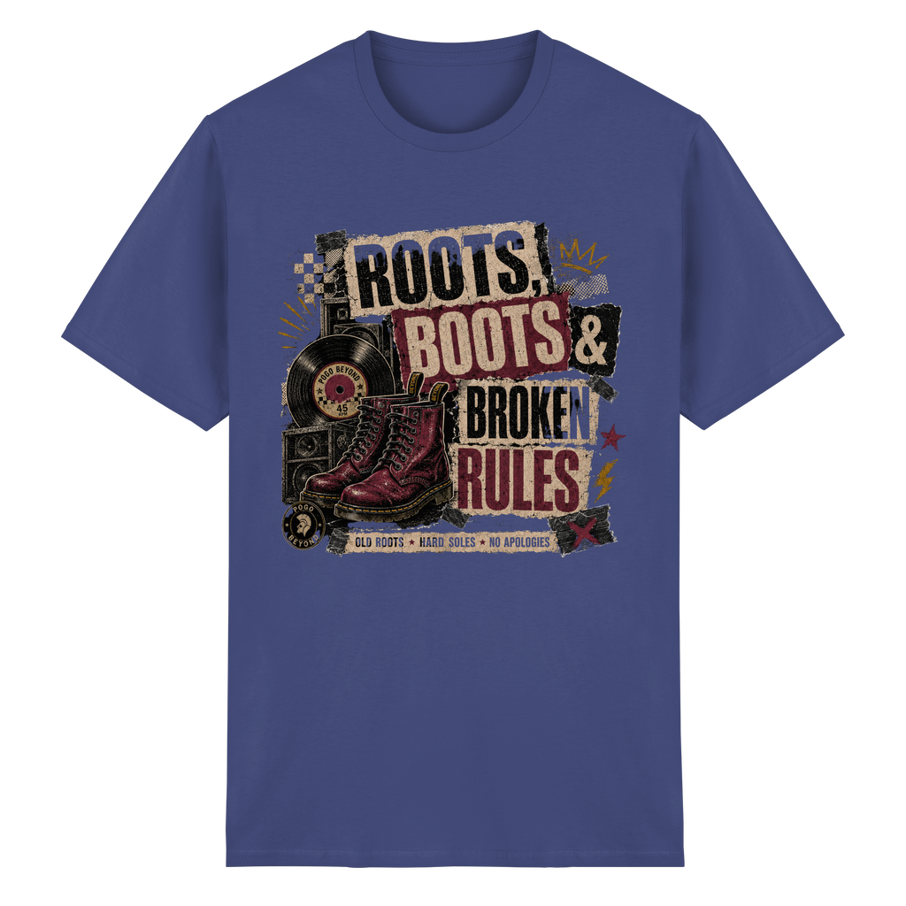 ROOTS, BOOTS, BROKEN RULES - Heavy Cotton T-Shirt