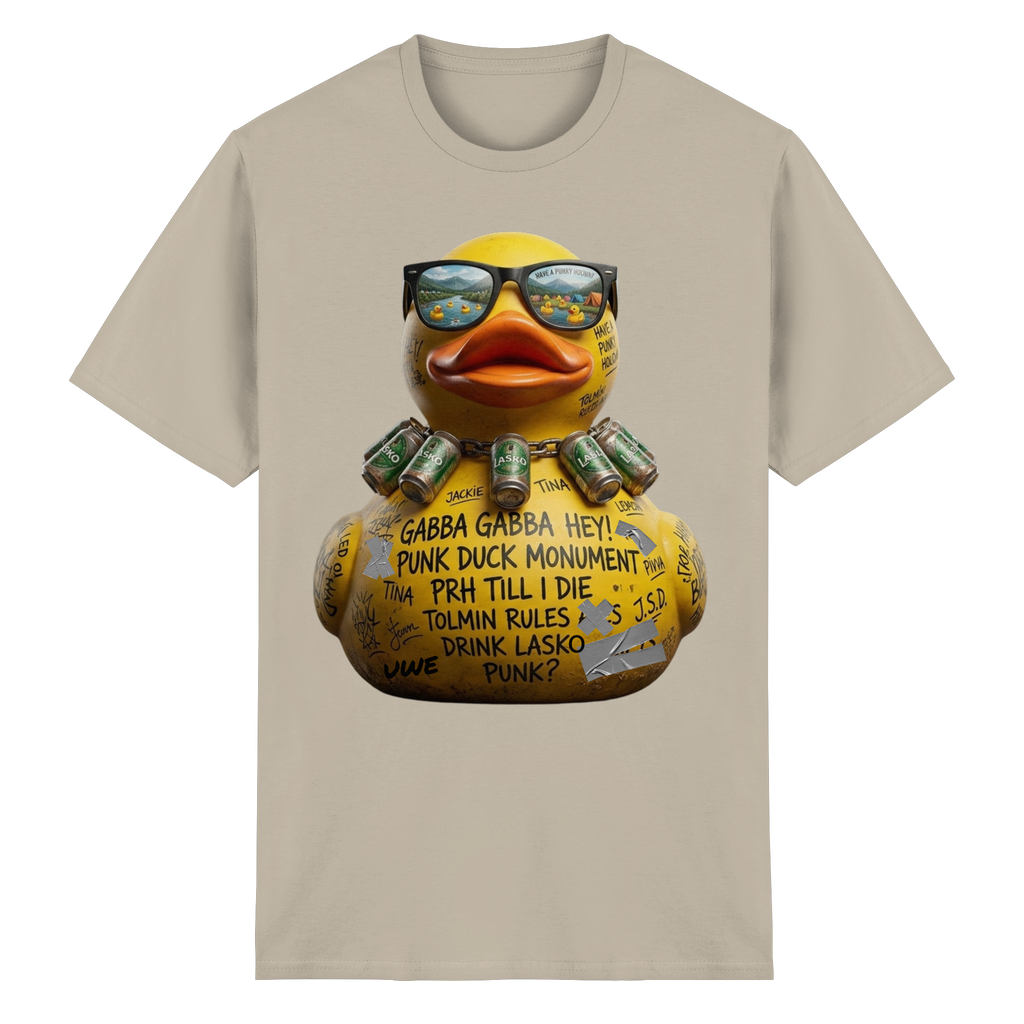PUNK DUCK MONUMENT - Heavy Cotton T-Shirt