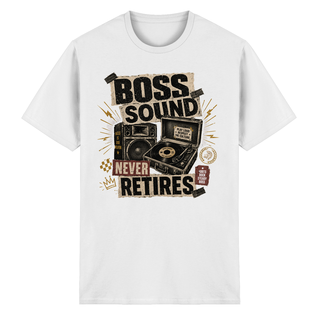 BOSS SOUND NEVER RETIRES - Heavy Cotton T-Shirt