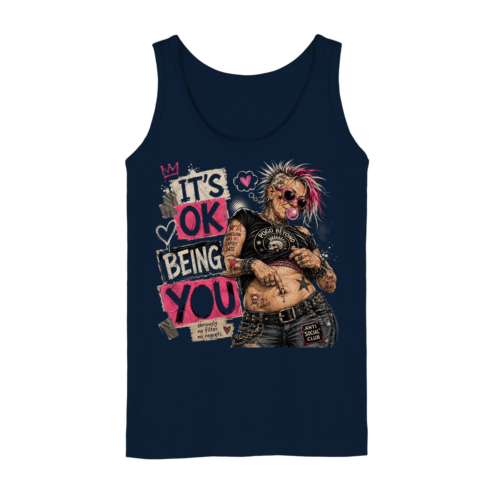 IT'S OK BEING YOU - NO FILTER, NO REGRETS - Ladies Tank-Top